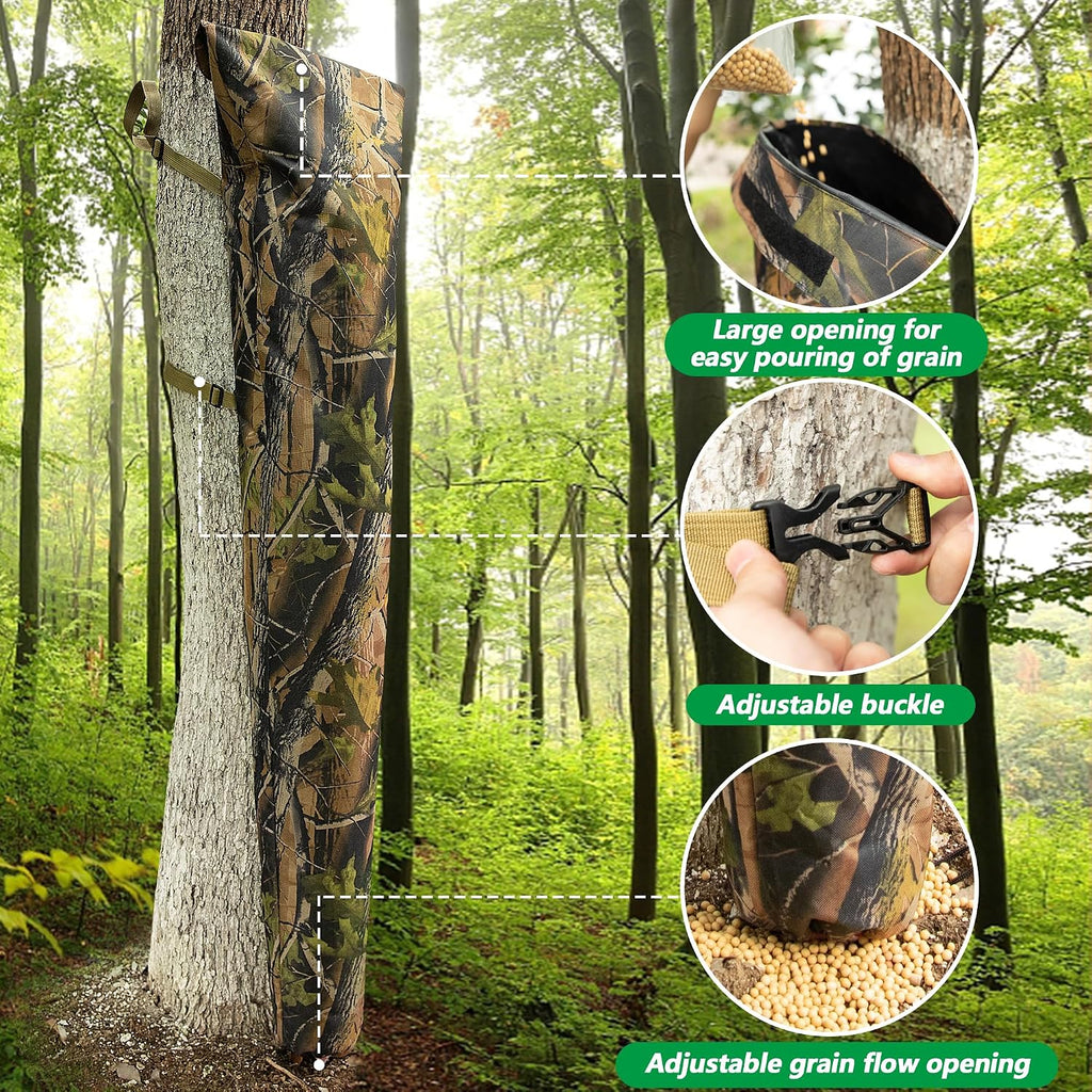 1Pc/2Pcs Adjustable Camo Deers Bag Feeders, Tree Hugger Gravity Deer Feeder