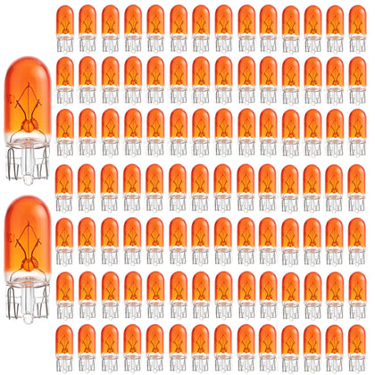 100 Pack 194A 194NA Bulb,T10 2825 168 158 12961 WY5W Auto Side Marker Light Bulbs 194 Amber 194nall Yellow Orange