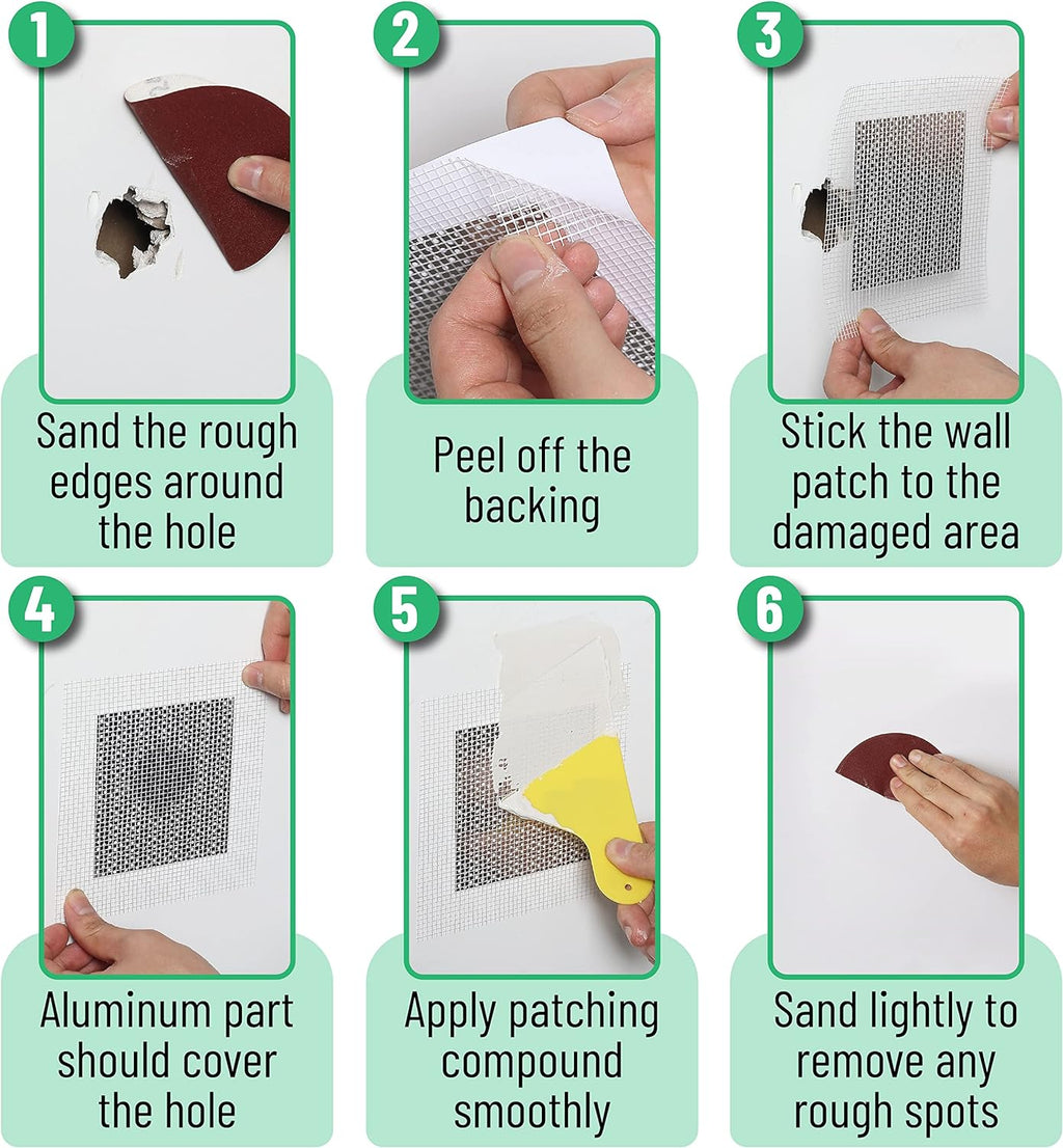 Bates- Drywall Repair Kit, 11 pcs, 6 Inch, Dry Wall Patch Kits, Wall Repair Patch Kit, Wall Patch Repair Kit, Drywall