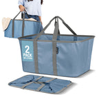 Collapsible Laundry Baskets, 50L Tote 2 Pack, Denim