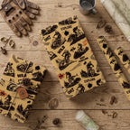 Mountain Bike Kraft Wrapping Paper Roll, Dirt Bike Life Gift Wrap for Cycling Lover, Birthday, Outdoor Party, 17 Inch