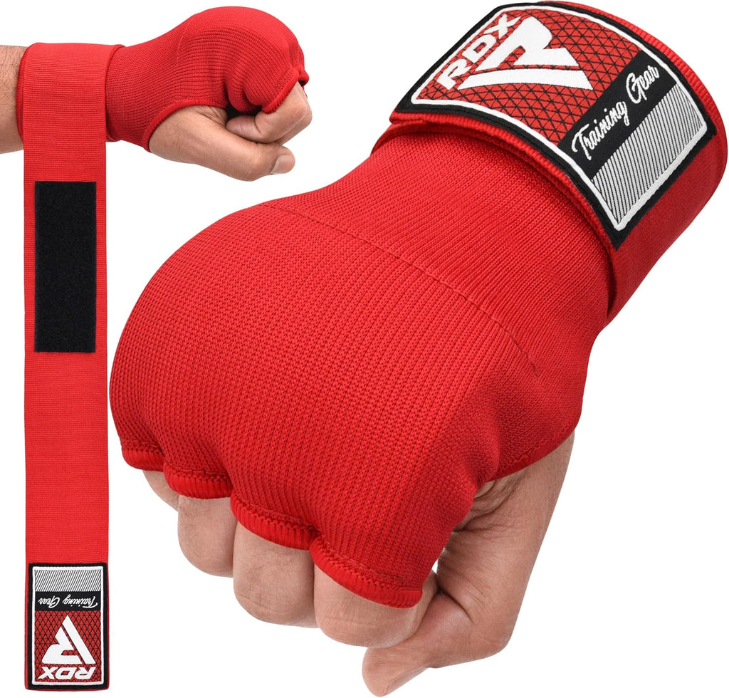 Gel Boxing Hand Wraps Inner Gloves Men Women, Quick 100cm Long Wrist Straps, Elasticated Padded Fist Under Mitts