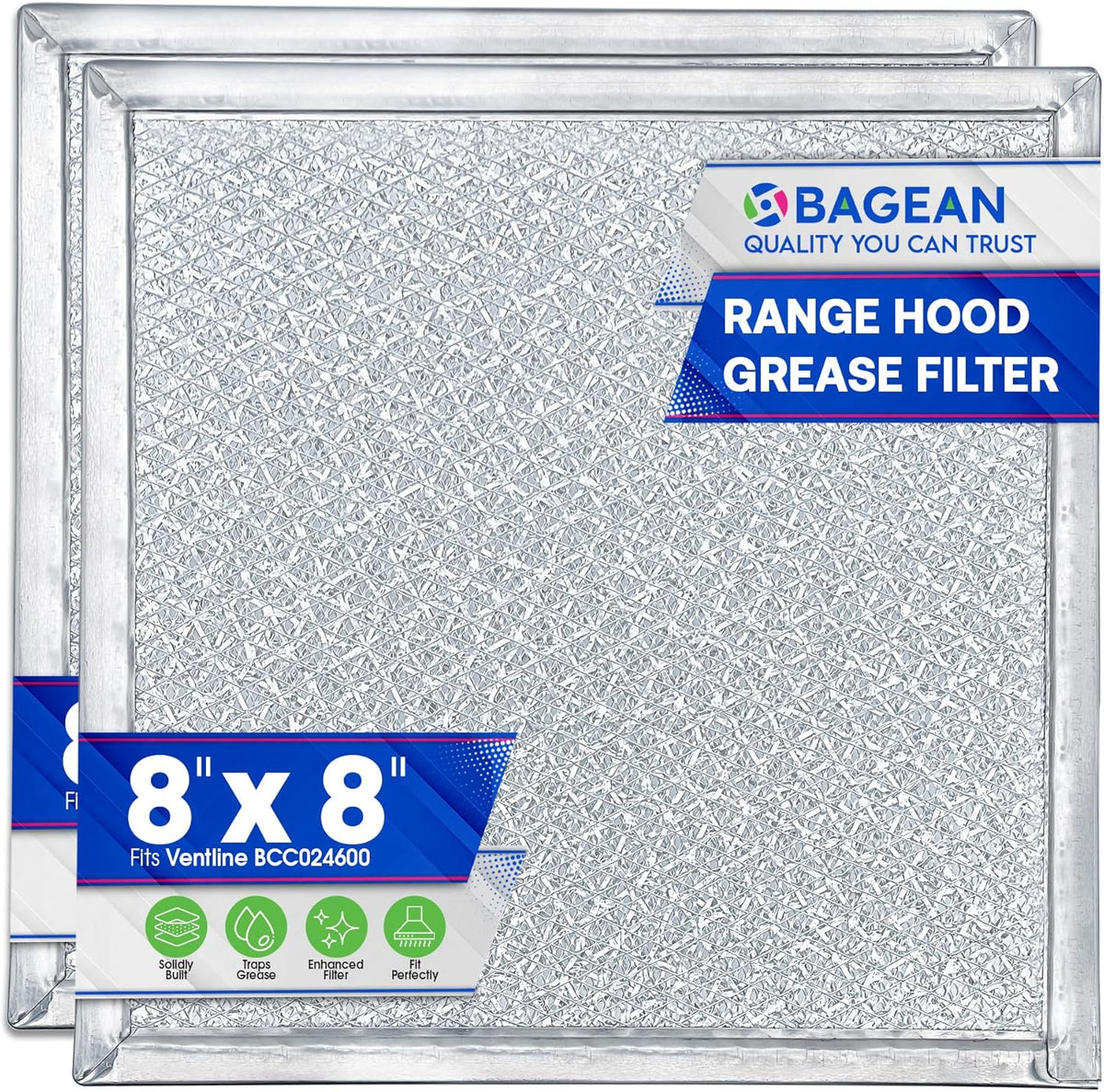 Bagean Stove Hood Vent Filter 8x8 Inch BCC024600 Fits Ventline Range Hood