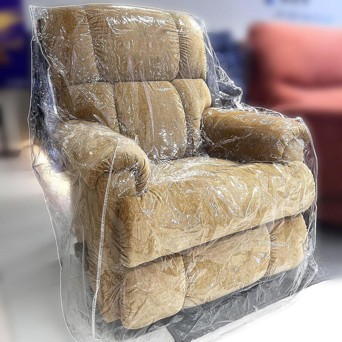 Clear Plastic Recliner/Armchair Chair Covers Protectors, Heavy Duty PVC Waterproof Shield Cover for Large Sofa, Vinyl