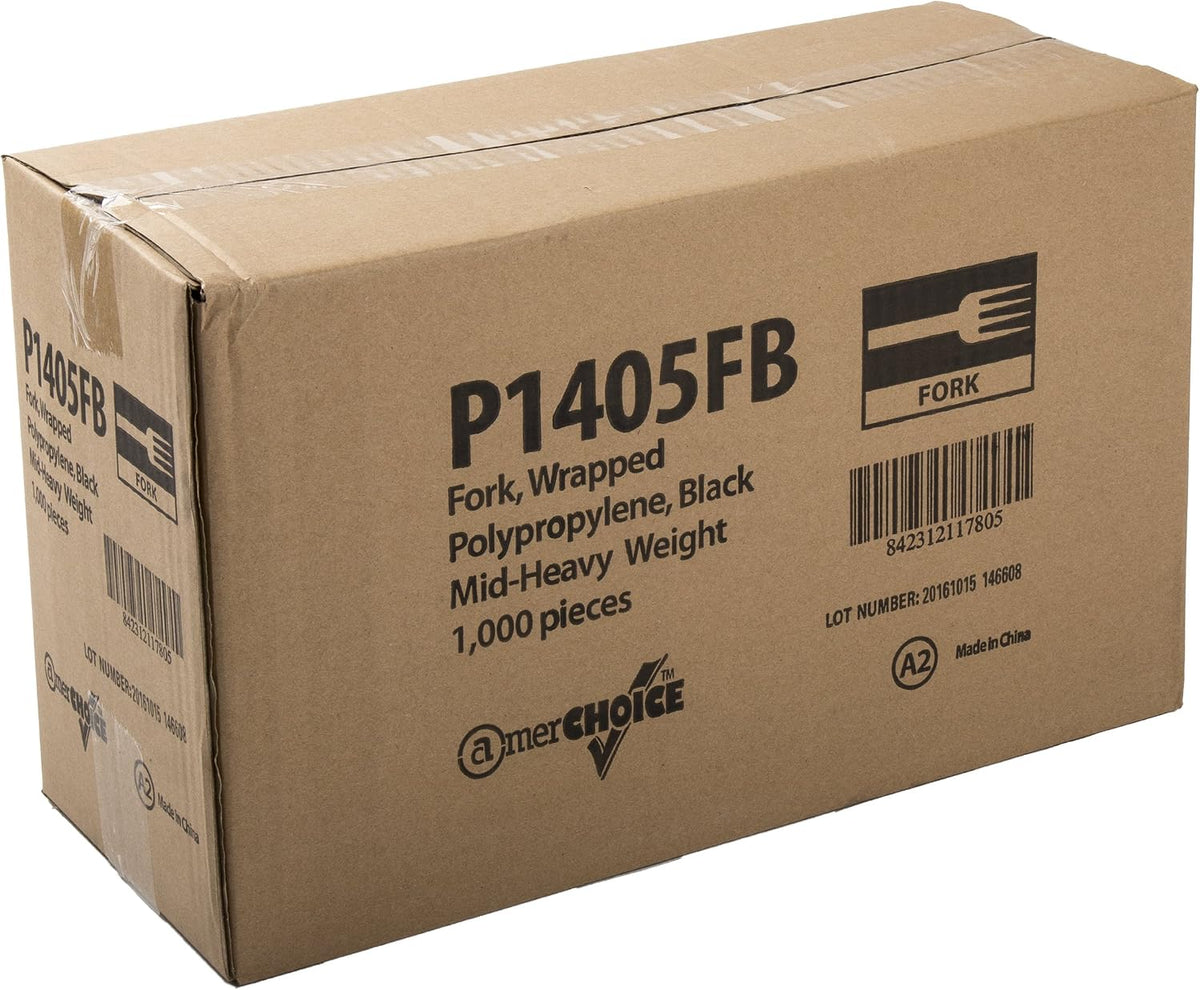Royal Medium-Heavy Weight Individually Wrapped Disposable Polypropylene Plastic Forks for Restaurants and Catering