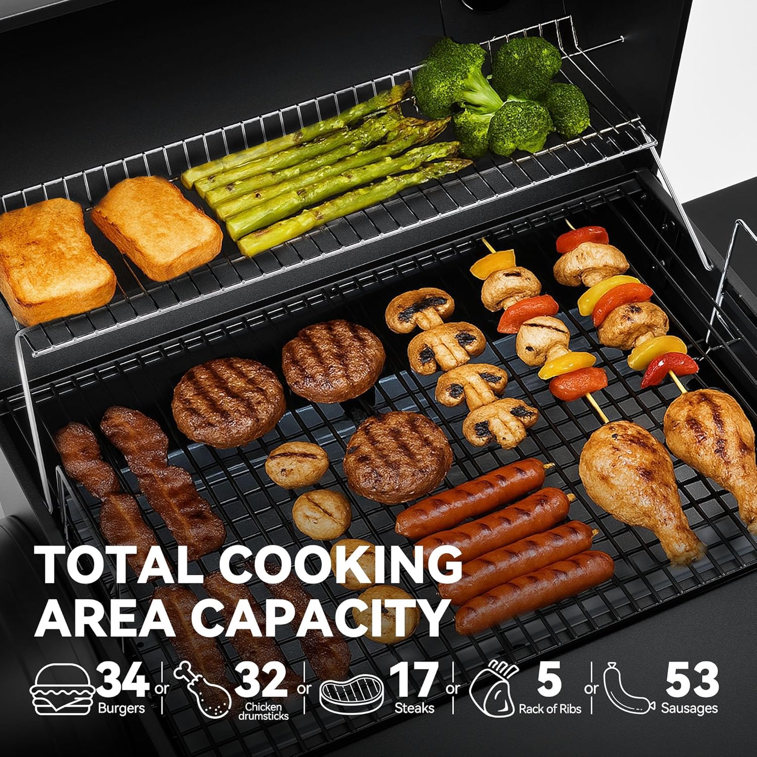 CC1830SC Charcoal Grill Offset Smoker with Cover
