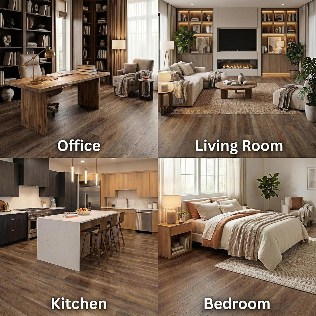 Waterproof Vinyl Plank Flooring 7.2-in W× 48-in L,High Wear-Resistant,Easy Click-Lock Installation,Pet