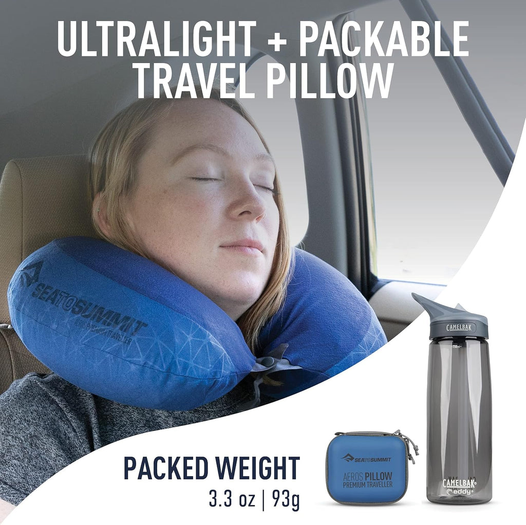 Aeros Premium Traveller Inflatable Neck Pillow, Navy Blue
