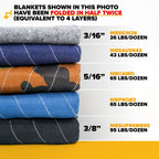 54 lb/dozen, 80"x72" Large Moving Blanket, MBECONO54 Econo Mover, 4-pack