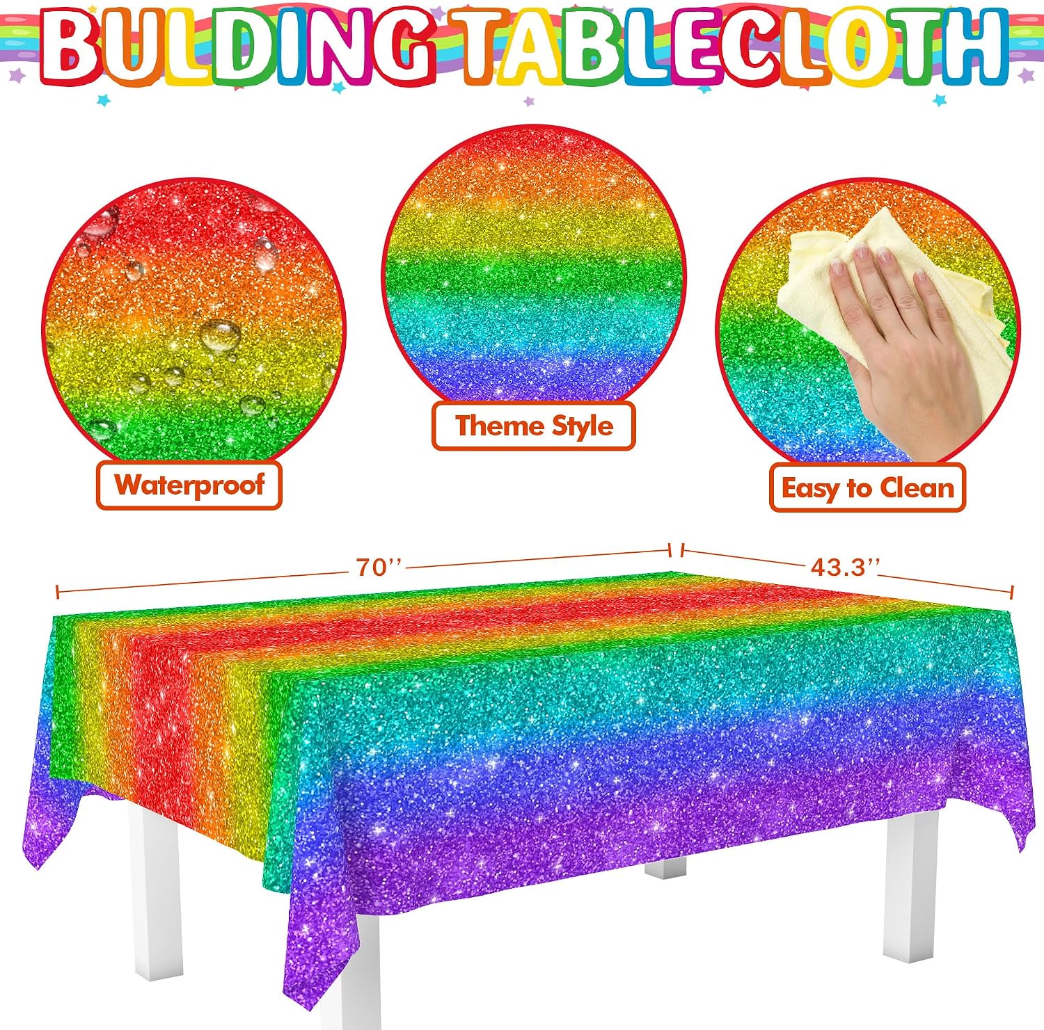 Rainbow Birthday Party Supplies Rainbow Theme Party Decorations for Boy, Include Tablecloth Banner Plate Napkin Cups