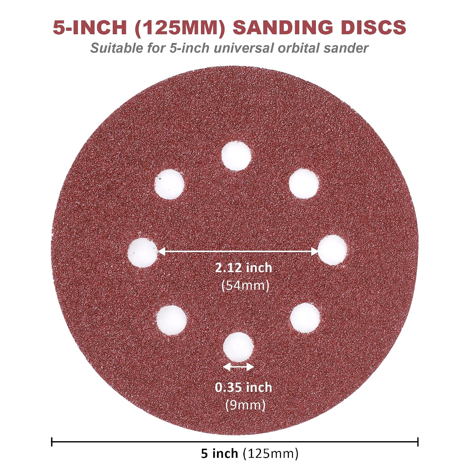 200-Piece 5-Inch Sanding Discs Sandpapers | 8-Hole Hook and Loop, 13 Grades Orbital Sandpaper, Include 40 60 80 100