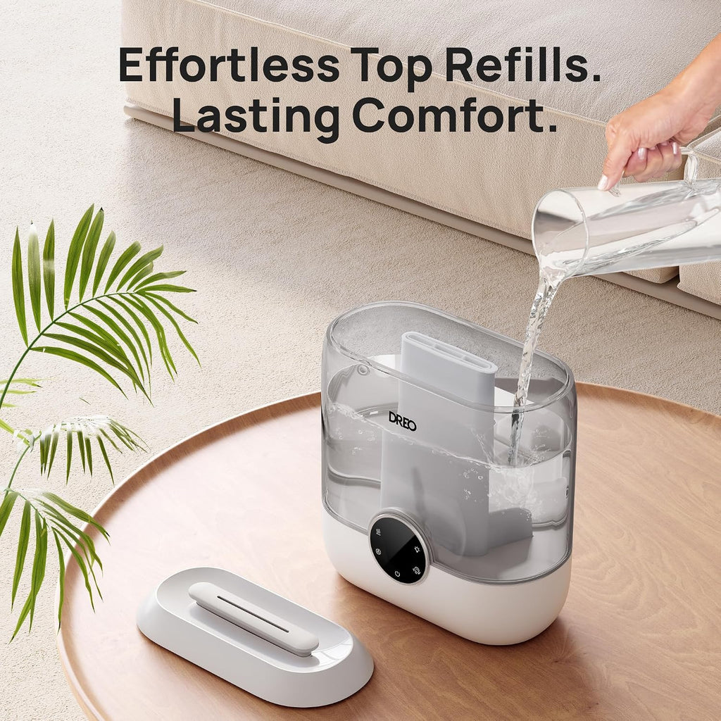6L Humidifiers for Bedroom, 60H Runtime, 28 dB Quiet, HM524, Gray | Precise Humidity Control, Easy to Refill & Clean