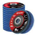 EZARC Zirconia Flap Discs 120 Grit High Density, 4.5x7/8", Type 29, 12-Pack