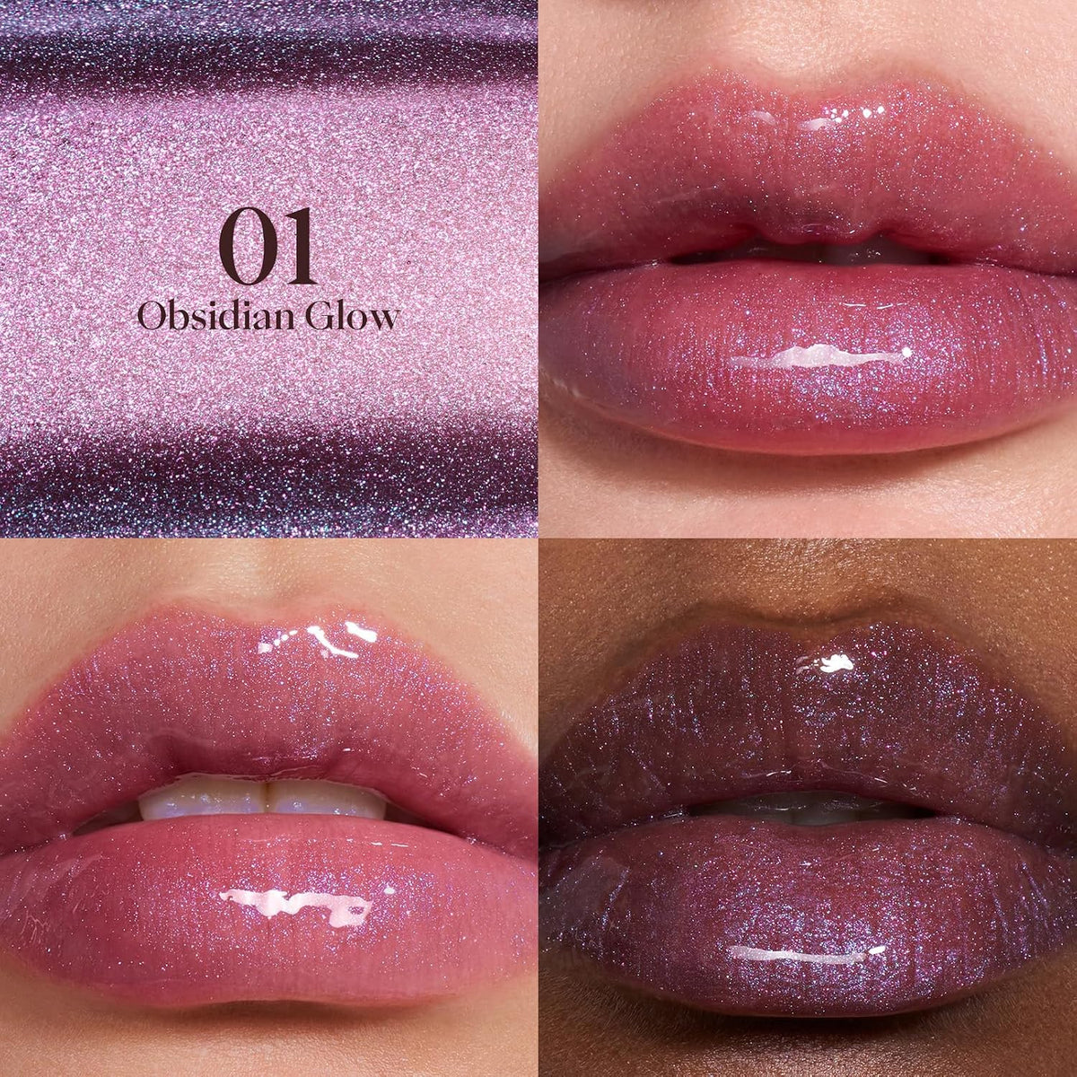 Cat Eye Lip Gloss High Shine Plumping Tint Shimmer Holographic Glow Moisturizing Non-Sticky Lip Makeup Gift