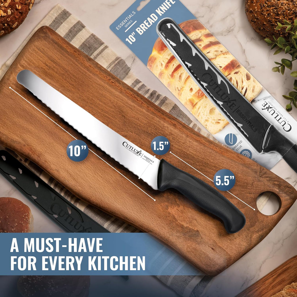 Bread Knife with Cover, 10" Serrated Knife for Sourdough Bread