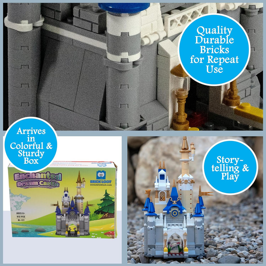 Fantasy Castle Building Set 413-Piece Brick Construction Toy Kit