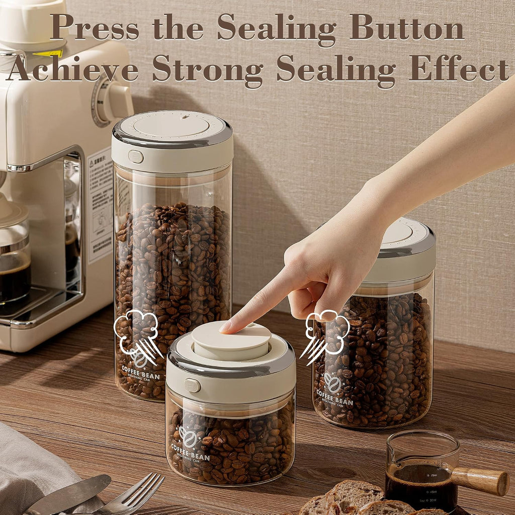 Coffee Bean Storage Container with One-way Valve Airtight Lid Date Tracker for Coffee and More Food Fresh and
