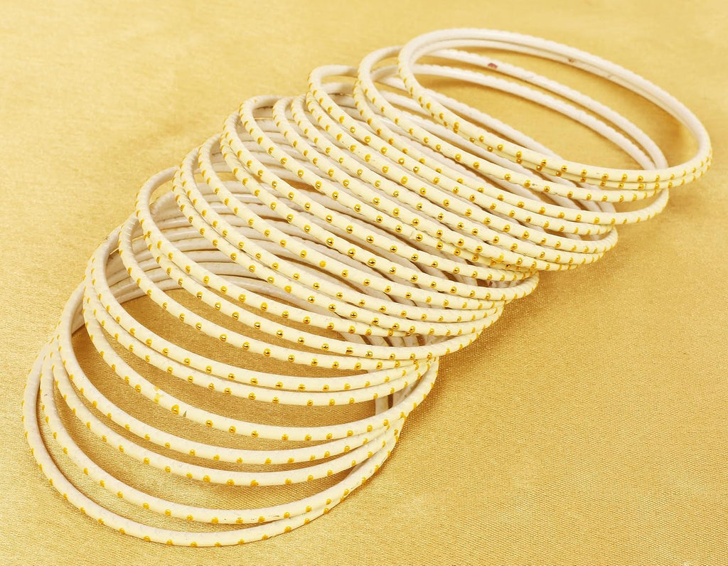 Indian Bollywood Trending Fashion Handcrafted Beautifully Trimmed Edges Textured Golden Dots Designer Jewelry Bangle