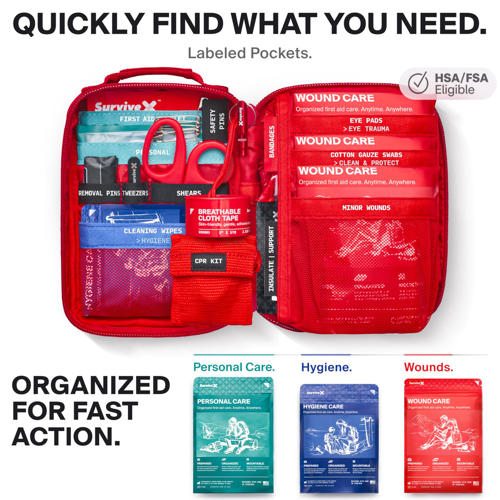 Small First Aid Kit, Emergency Kit for 1-2 People