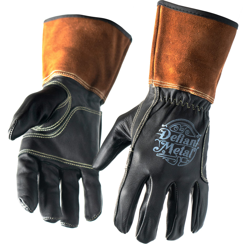 TIG Welding Gloves - Premium Black Goatskin Leather (Medium)