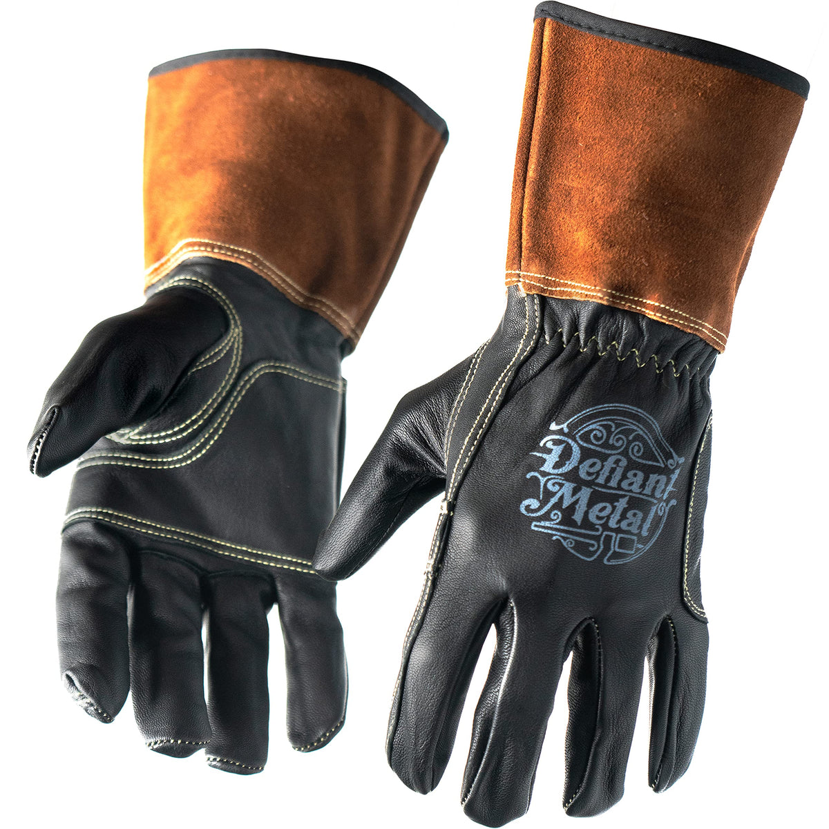 TIG Welding Gloves - Premium Black Goatskin Leather (Medium)