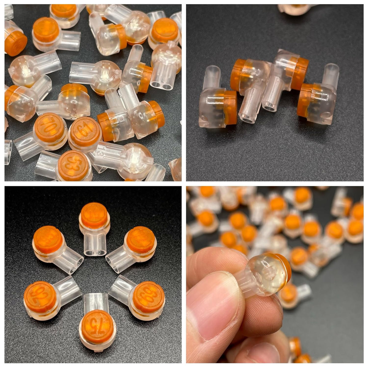 LIUJINCAN 100PCS UY2 K2 Gel-Filled Waterproof IDC Network Cable Telephone Wire Splice Connectors, Double-Blade Moisture Proof Butt for Weak Current Wire Connections