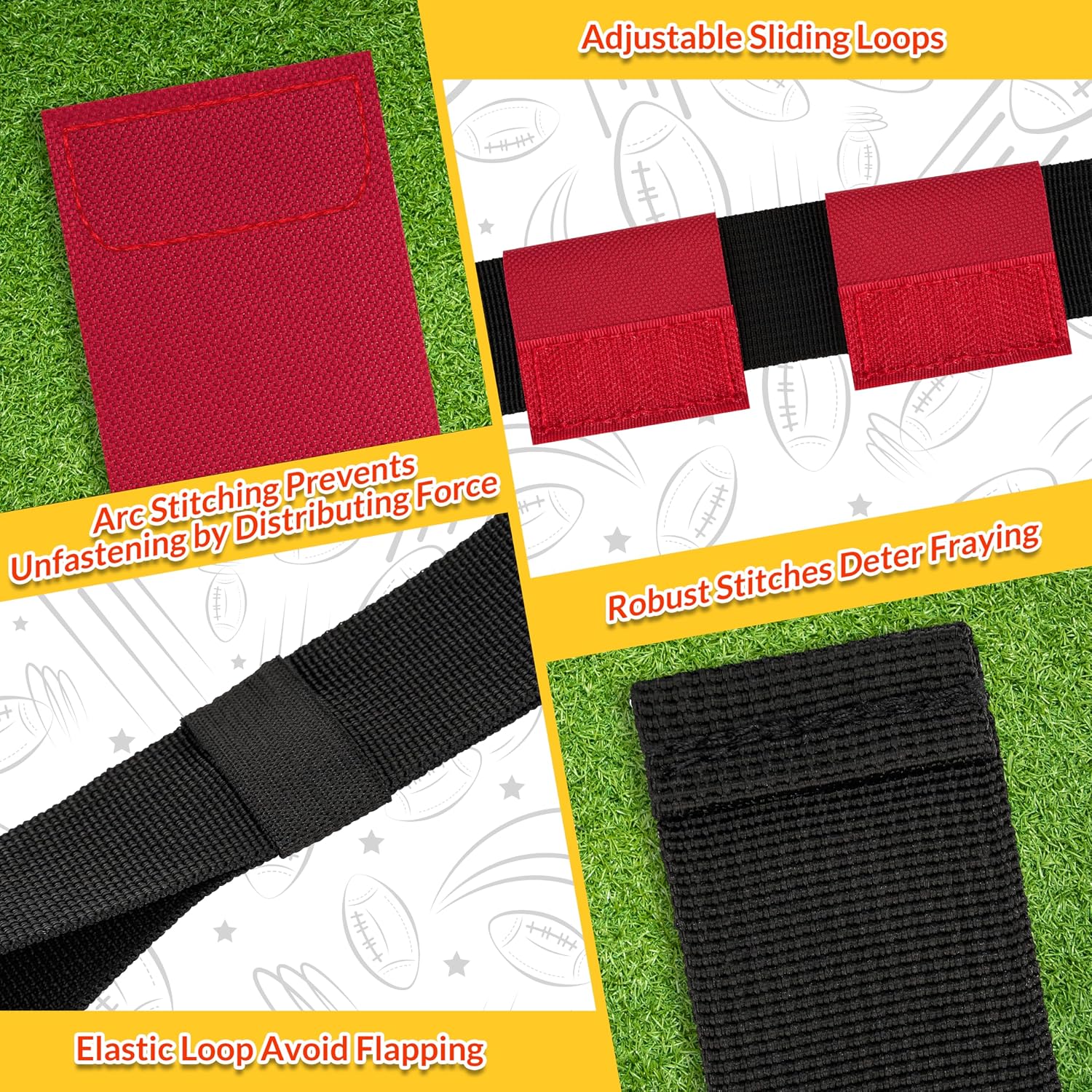 Flag Football Belts, Flags for Flag Football Set 14 Player, Flag Football for Kids Adults and Youth Training Equipment
