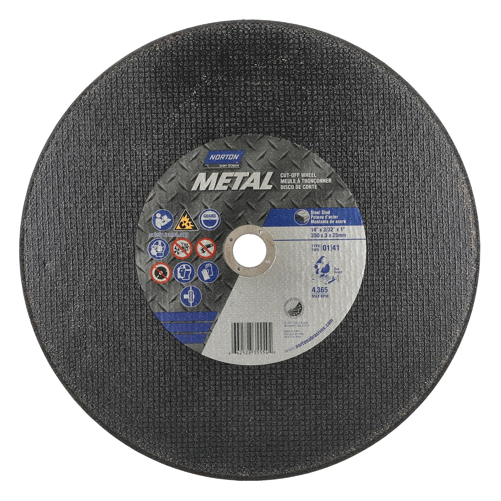 Norton Cut-Off Wheels 14" x 3/32" x 1" - Metal Cutting (10 / Box)