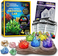 National Geographic Mega Crystal Growing Kit with 6 Crystals for Kids 8-12 | Glow-in-the-Dark Crystal, Light-Up Night