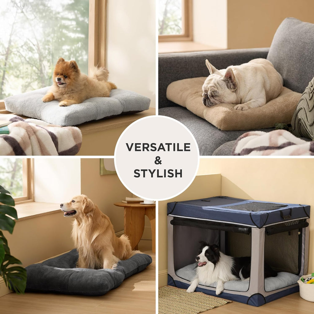 Washable XL Dog Bed for Crate for Extra Large Dogs, Comfort Fluffy Plush Pet Pillow Bed Kennel Pad with Non-Slip