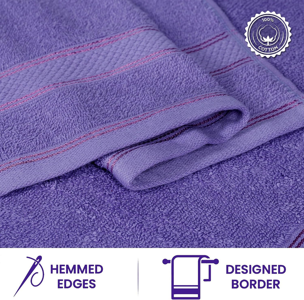 Cotton Washcloths 12x12 Inch Face & Body Towels, 24 Pack Set Soft | Soft Absorbent Quick Dry Wash Cloth Set for