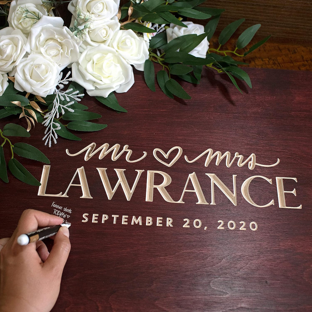 Personalized Wedding Guest Book Alternative with Couple's Names & Date, 5 Colors, 4 Sizes, Rustic Wedding