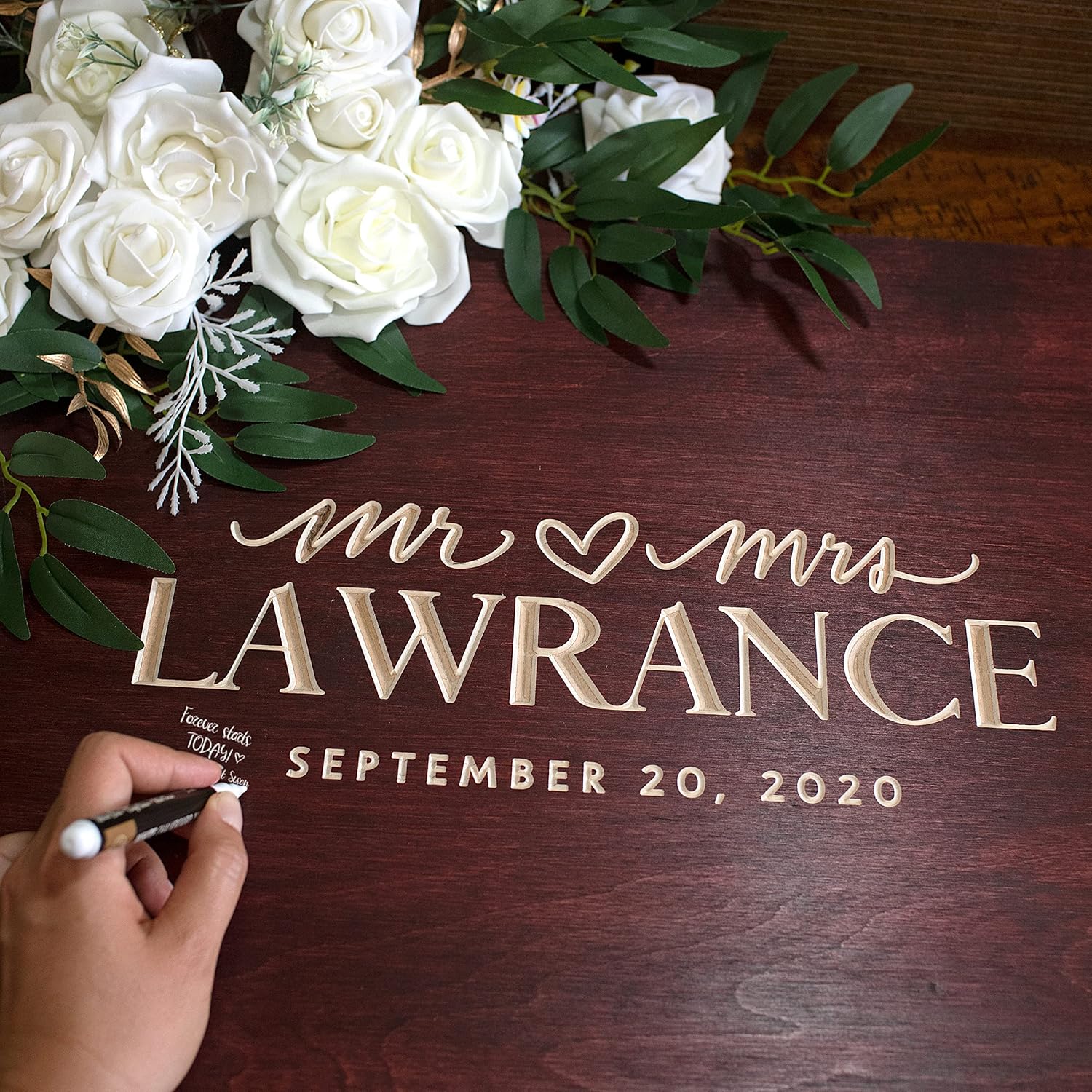 Personalized Wedding Guest Book Alternative with Couple's Names & Date, 5 Colors, 4 Sizes, Rustic Wedding