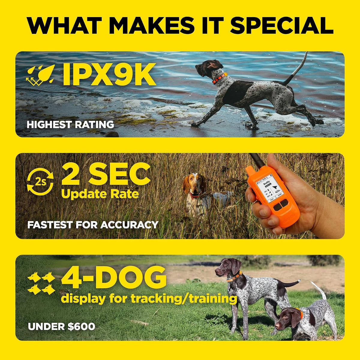 PATHFINDER2 Compass Live GPS Dog Tracking & Training System - 9-Mile Range E-Collar Handheld with No Subscription