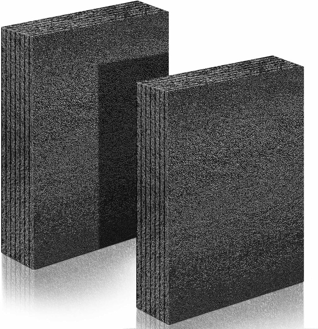 2 Pcs Polyethylene Foam Block, 12" X 6" X 2", Black