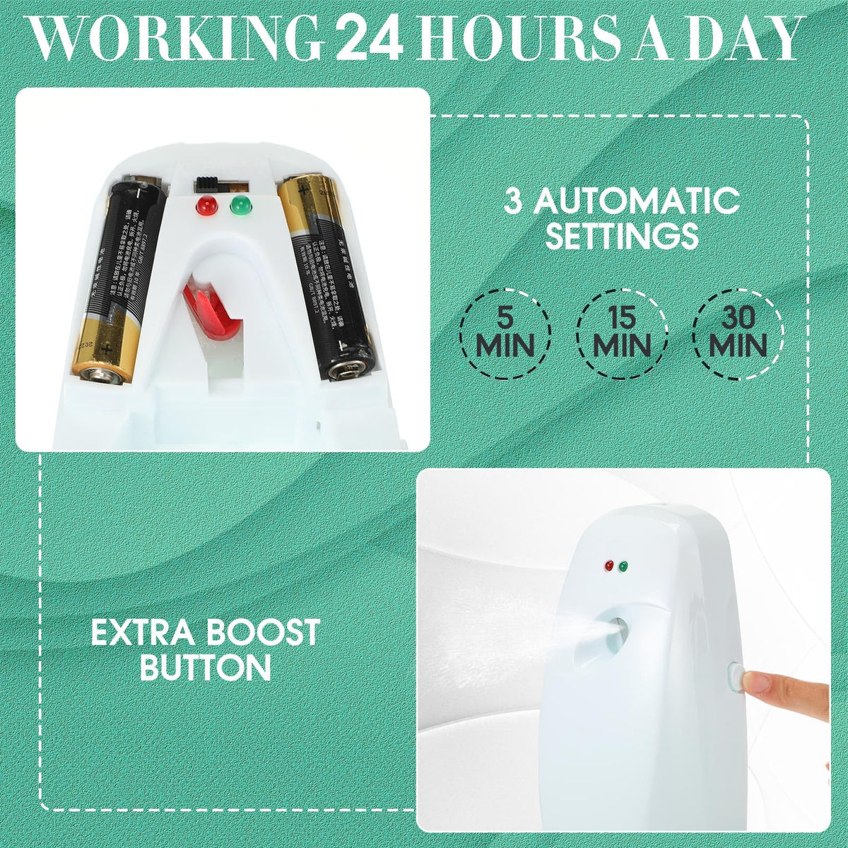 12 Pcs Automatic Air Freshener Spray Dispenser, White