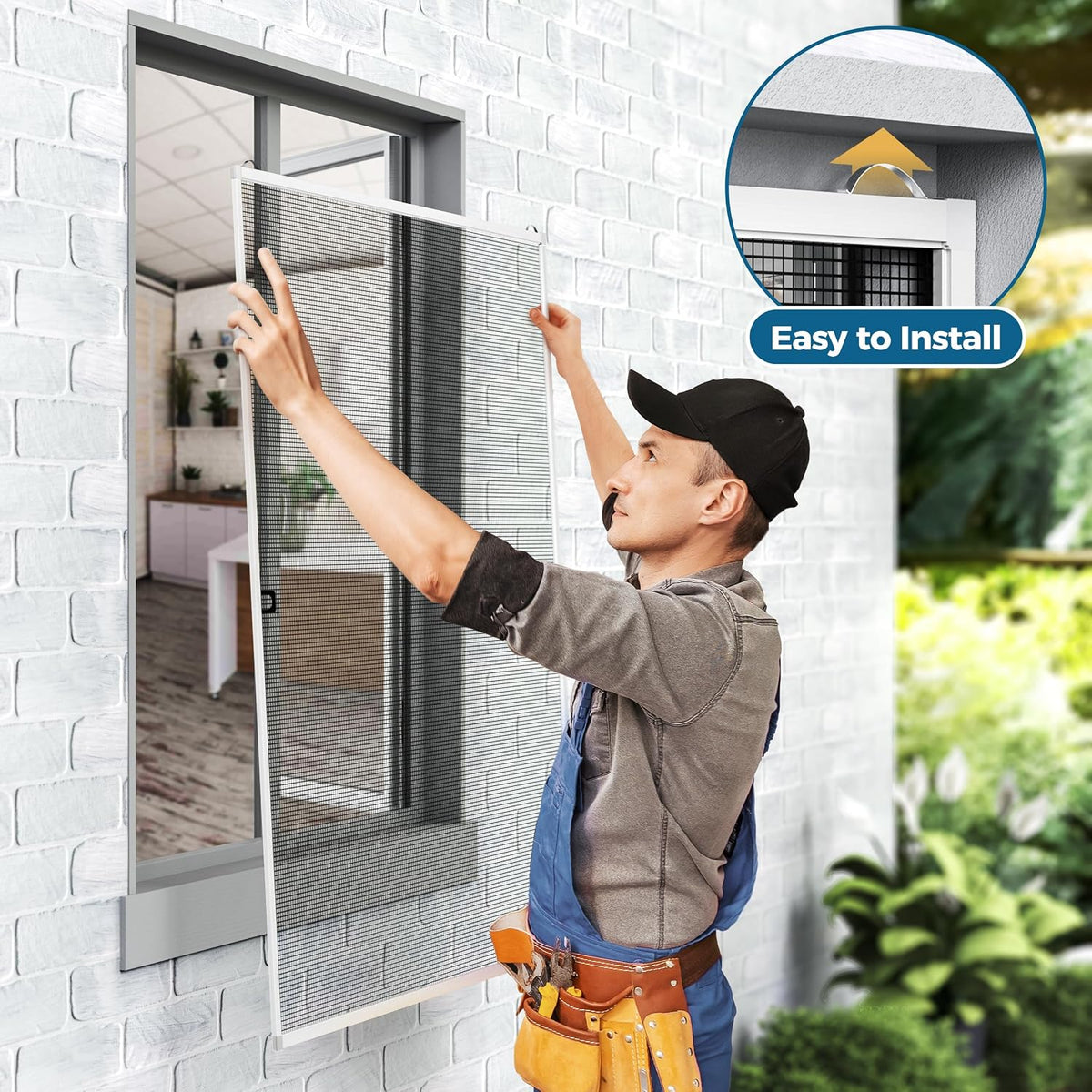 DIY Aluminum Window Screen Frame Kit, 4 Sets, 46 in, White