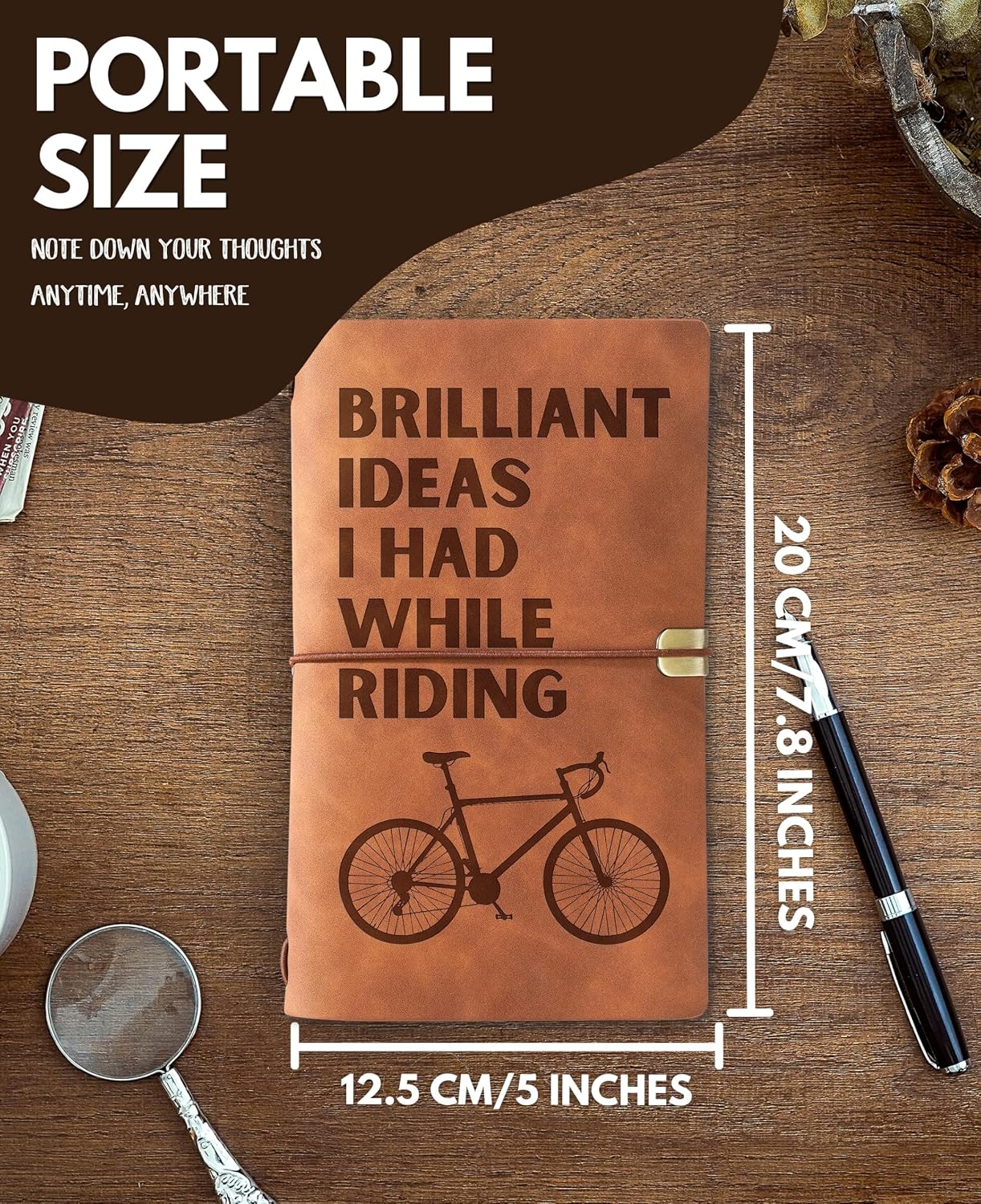 Cyclist Gifts for Men Women, Cycling Journal Pen Set for Bicyclists on Birthday, Christmas, Unique Notebook