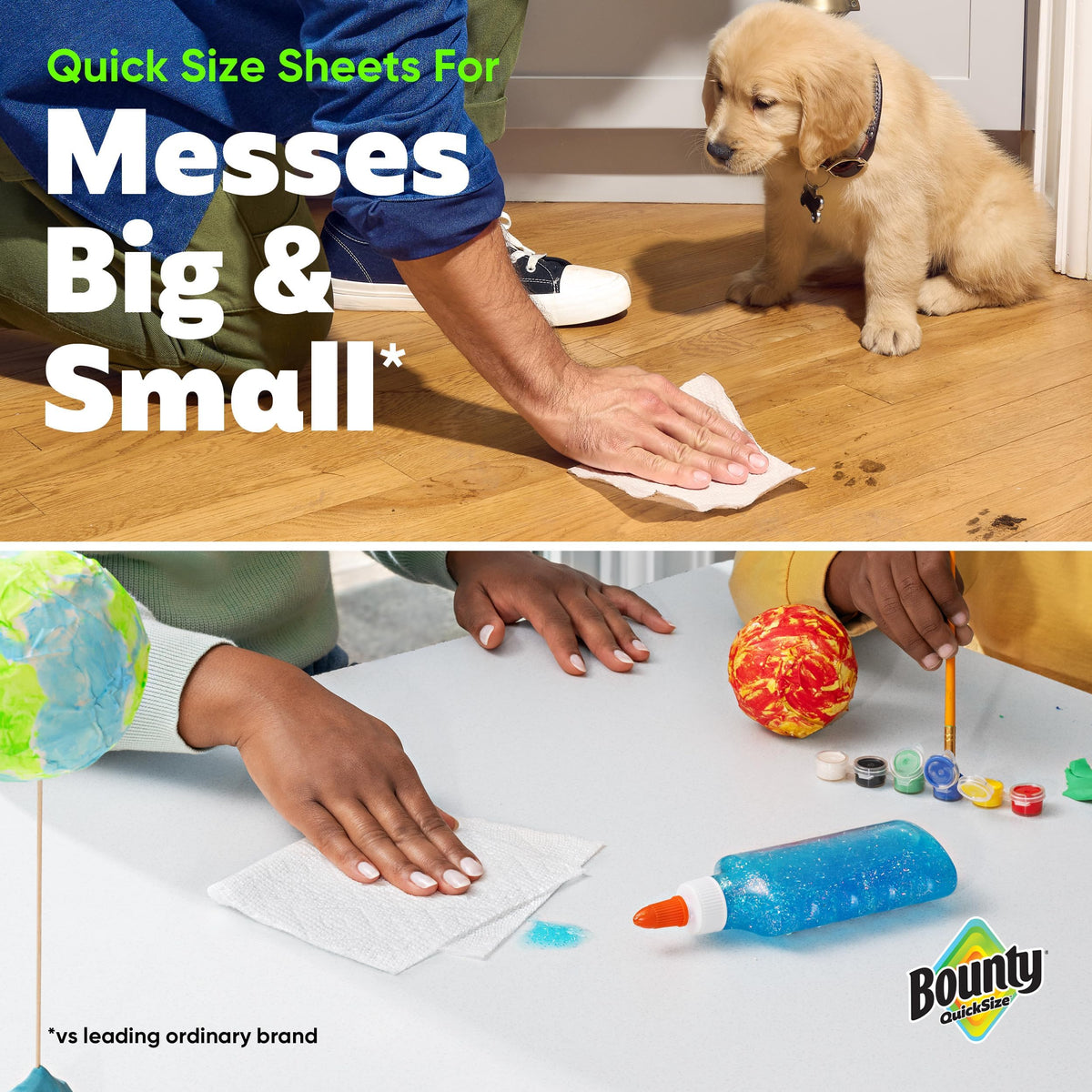 Quick Size Paper Towels, White, 8 Family Rolls