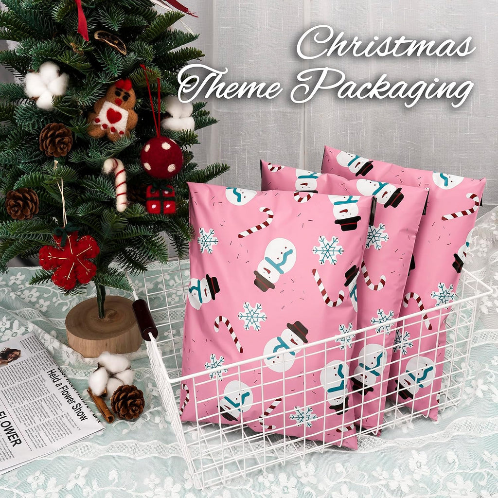 Christmas Poly Mailer 10x13 Inch 25 Pcs, Snowmen Printed