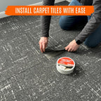 Carpet Tile Tape Wide Double Sided 4in x 90ft - Heavy Duty Reinforced Web Mesh & Residue Free - Indoor Outdoor for
