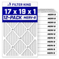17x19x1 Air Filter MERV 8, AC Furnace Filters (12-Pack)