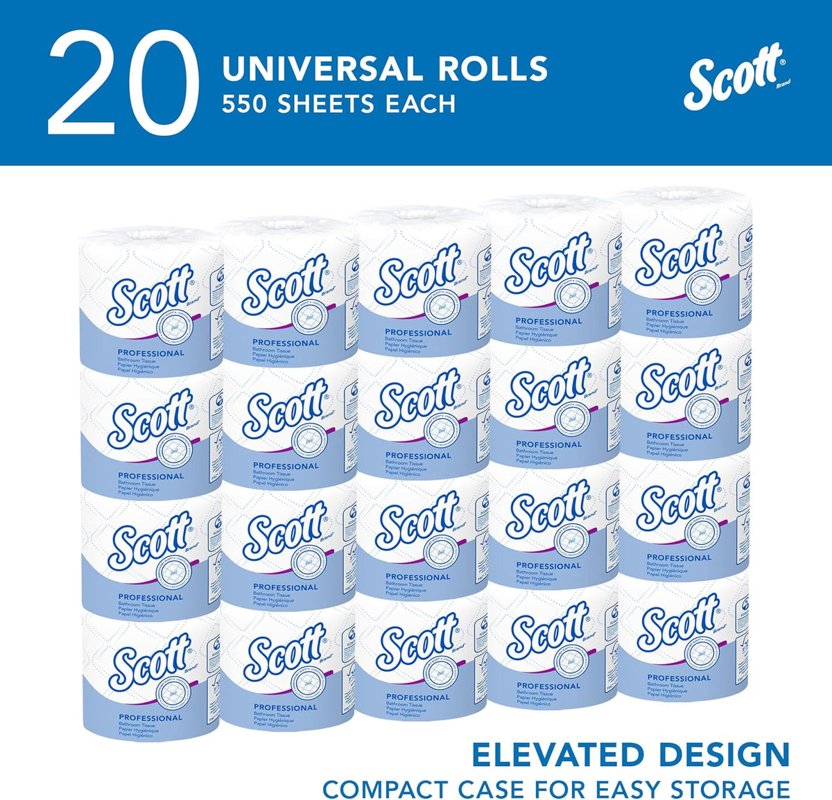 Standard Roll Toilet Paper, Bulk, 20 Rolls (13607)
