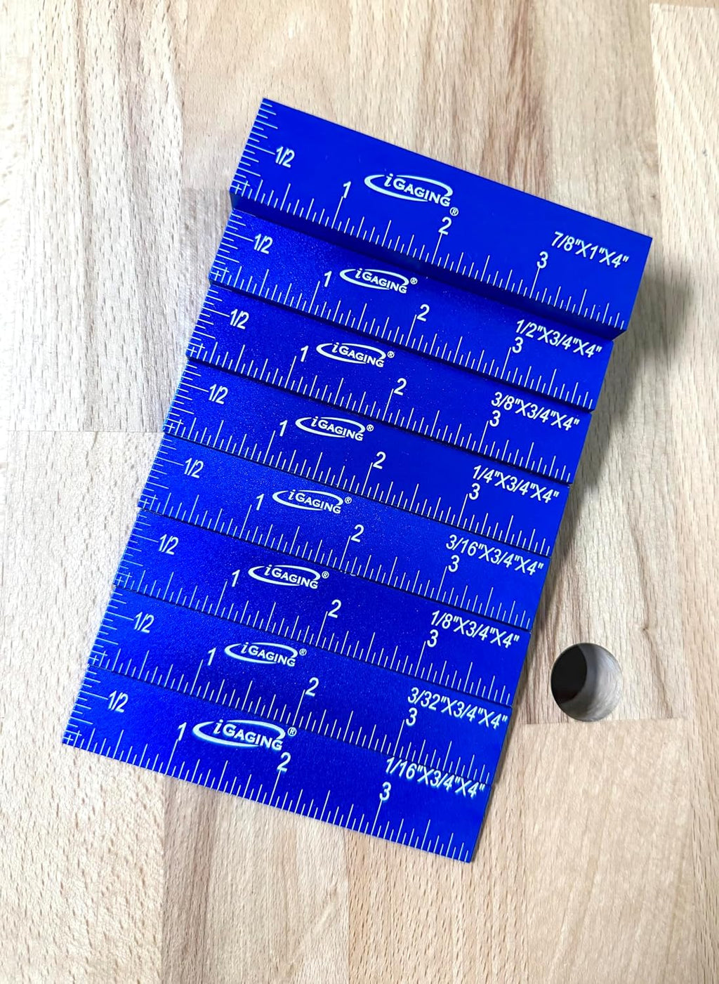 iGaging Setup Block Bar Gauge Precision Aluminum 8 piece for Woodworking
