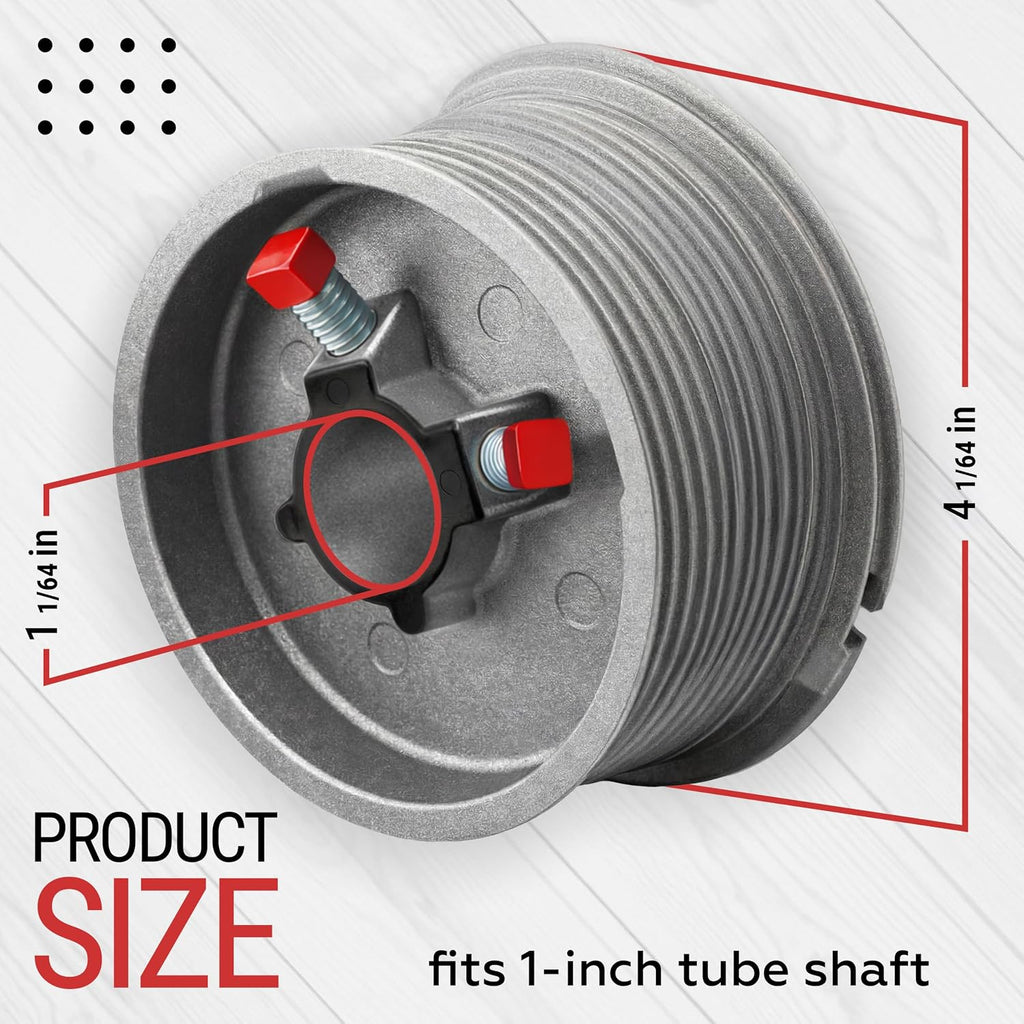Garage Door Cable Drums Pair, Up to 12 Ft Doors, 1 Inch Tube Shaft