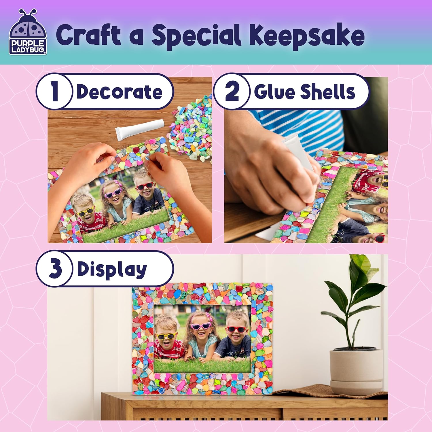DIY Mosaic Photo Frame Crafts for Girls 8-12 6-8 - Great Gift for Teens Tweens, Fun Craft Kit for Kids & Girl