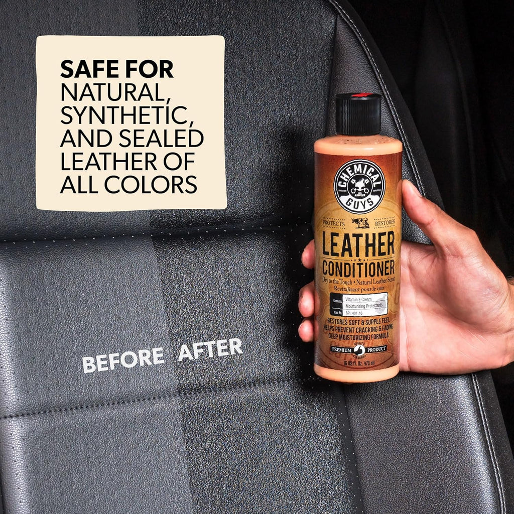 Leather Cleaner and Conditioner Detailing Kit - Leather Care Kit For Natural, Synthetic, Faux, Pleather, and More for