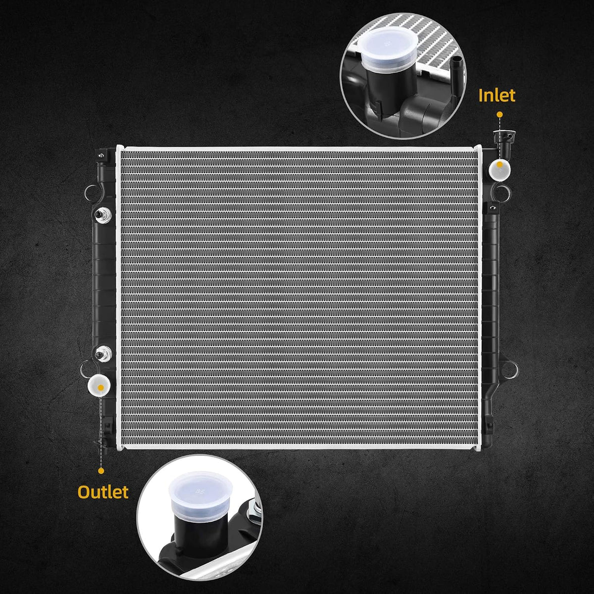 DWVO Complete Radiator Compatible with 2016-2019 2021-2023 Toyota Tacoma