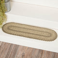 Cobblestone Stair Tread, Jute Blend, Oval, Tan Grey White, 8.5 x 27 inches