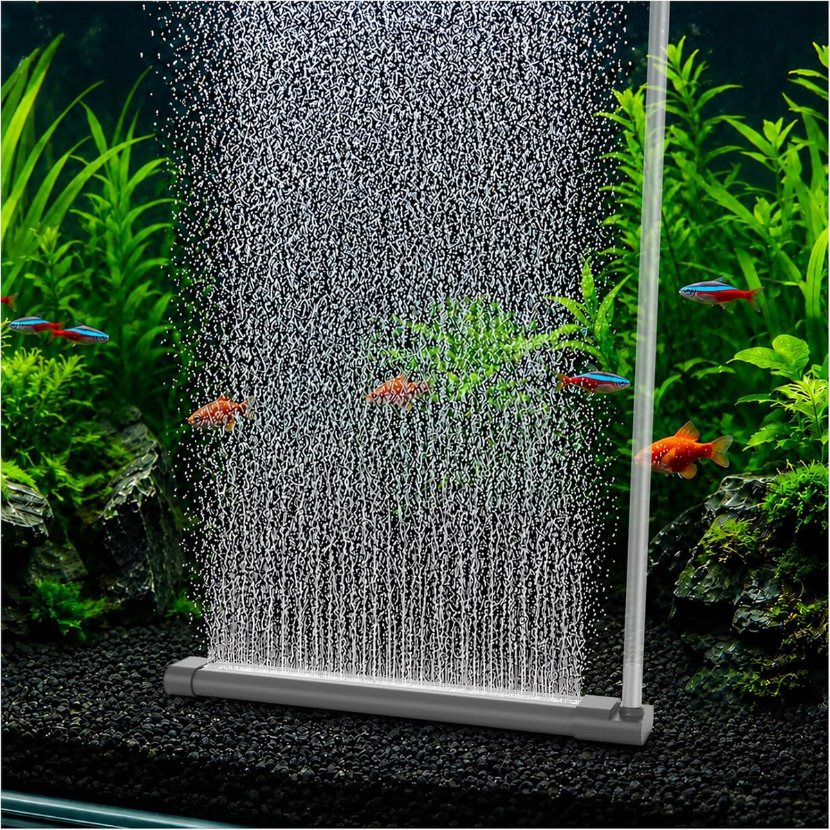 Aquarium Air Bubble Strip, Fine Bubble Wall Air Stone Bar for Fish Tank, High Dissolved Oxygen Diffuser, Aeration